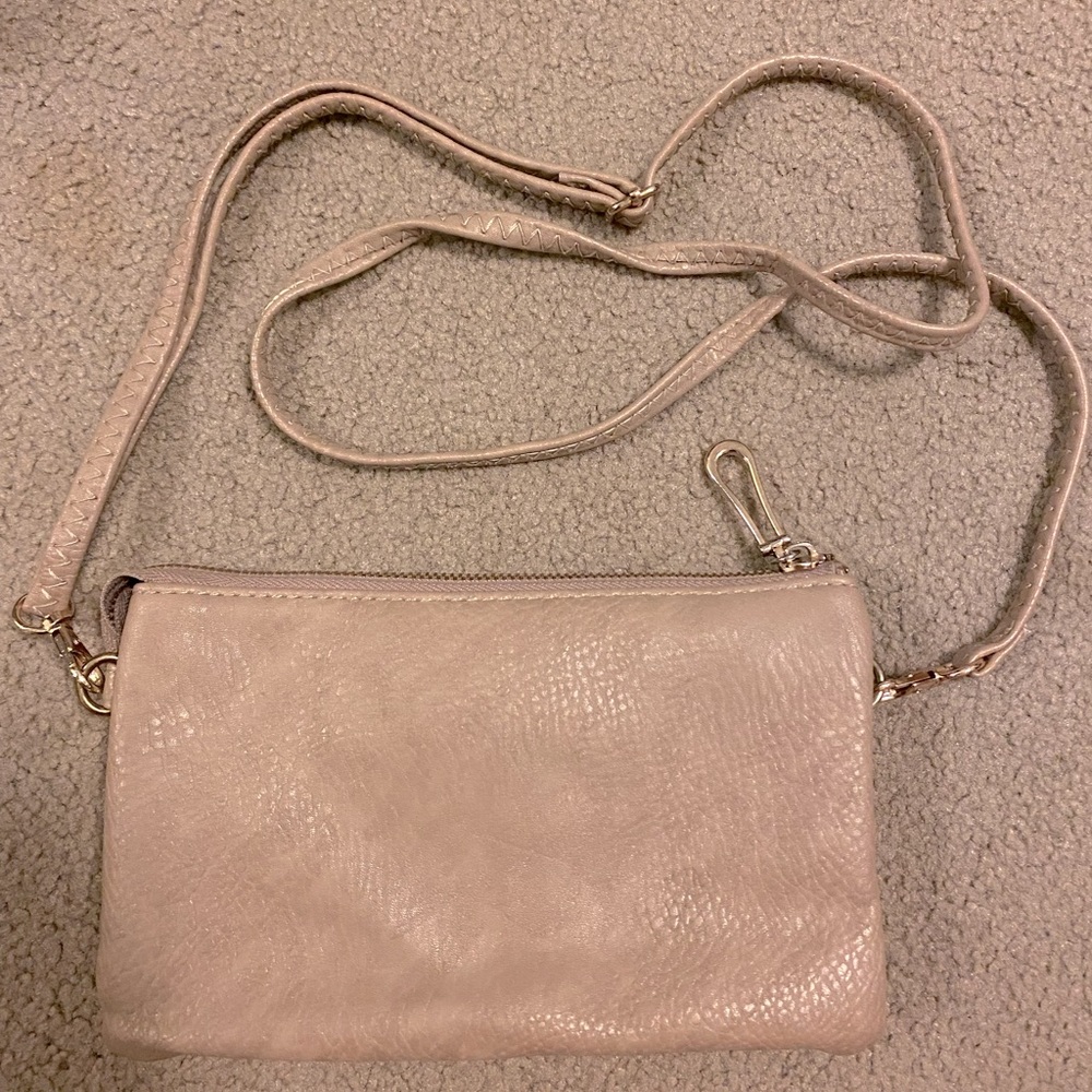 Taupe crossbody purse